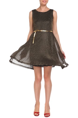 Mela dress black gold size - size, 14