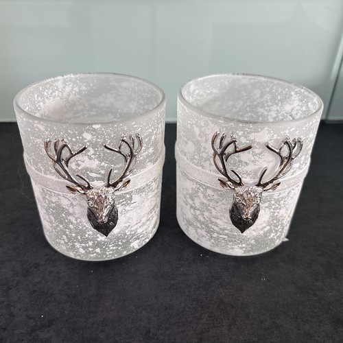 Frosted stag glass candle - stag,