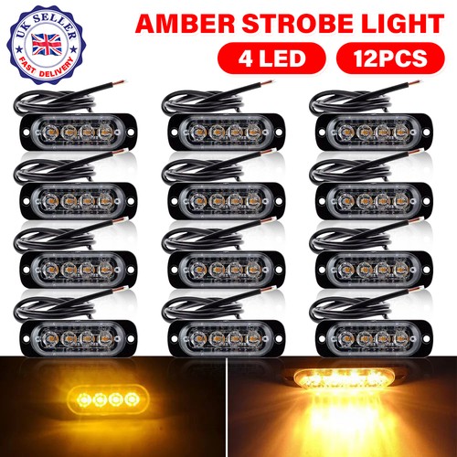 12x 4led amber strobe recovery - amber,
