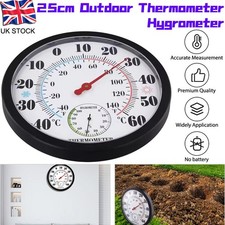 9.84'' Large Wall Hanging Thermometer Meter Indoor Outdoor Garden Home Offices