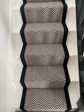 Carpet Stair Runner | 14 Steps | Herringbone Black & White| 7.00m x 0.60m 