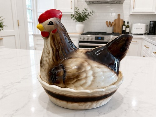 Vintage ceramic chicken hen - vintage,
