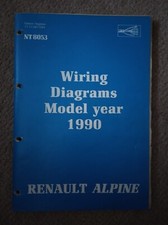 Genuine Renault Alpine GTA V6GT & Turbo D500/1/2 Wiring Diagrams Manual - 1990