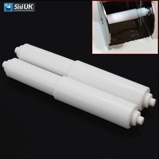 2 x White Toilet Roll Holder Replacement Roller / Spindle, With Pointed Ends