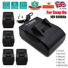 18V 4.0Ah Snap on Battery Charger Set CTB8185 CT8850 8187 CTB7185 CT7850 CTC720