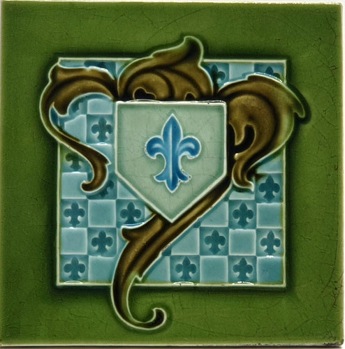 Art deco fireplace - fireplace, tile