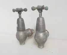 Large Antique Brass Taps Bath Teardrop Torpedo Bath Globe Old Vintage Nickel