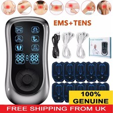 Dual Channel TENS+EMS Unit Muscle Stimulator Machine for Pain Relief,6 Modes UK