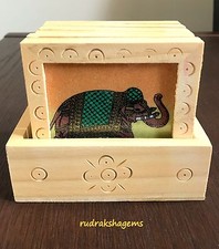 6 x Vintage Elephant Wooden Hand made Coasters Coffee Table Drinks Cup Desk Mat 