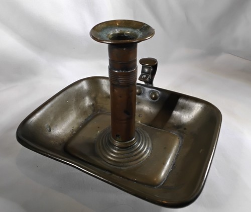 Antique brass chamberstick - brass,