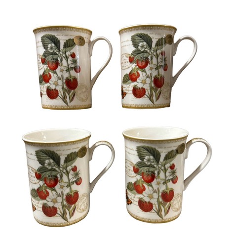 Strawberries mugs set 4 - set,