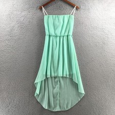 Deb Chiffon Dress Womens 3 Green Strapless Strapless Pullover Pleated Casual