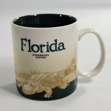 2012 Starbucks Global Icon FLORIDA 16 oz Coffee Tea Mug Alligator Everglades EUC