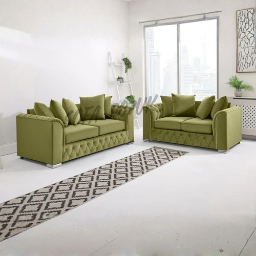 Plush naples fabric sofa set - naples, 3