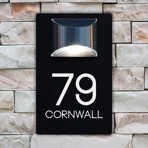 House number plaques solar - house,