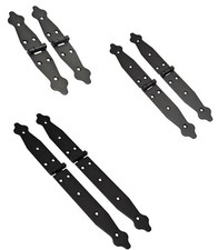 2 x High Quality Black Backflap Hinges Heavy Duty Strap Tee Shed Gate Door Box