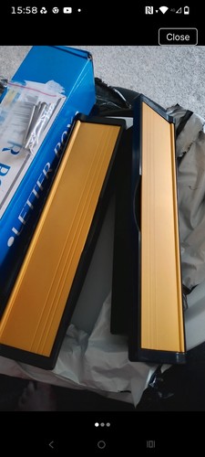 Gold coloured letterbox - coloured, 12"