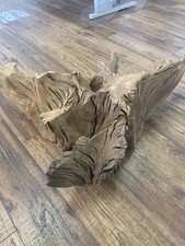 Handmade Rustic Coffee Table From Driftwood with Plastic Top.