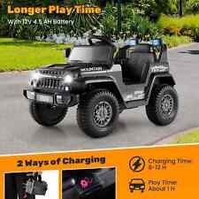 Kids Battery Powered Electric Jeep Ride on Car w/ Lights & Remote Control-Black