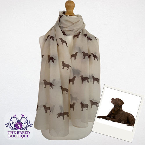 Chocolate labrador scarf - chocolate,