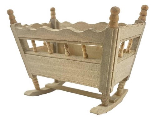 Dolls house bare wood rocking - bare,