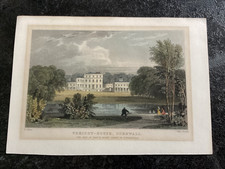 Tehidy House, Cornwall - antique engraving