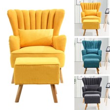 Modern Scalloped Armchair High