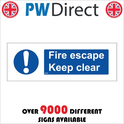 Sign fire escape keep - fire,