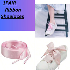 Silky Stain Ribbon Flat Shoelaces Sports Colored Trainer Snicker Shoes Shoe Lace