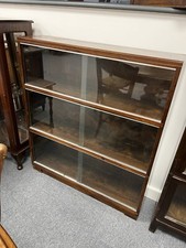 Vintage 3 Section / Tier Minty Oxford Bookcase in Globe Wernicke Style