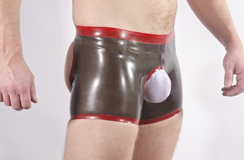 Rubber shorts open front - open, and