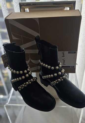 Zara black leather - black,