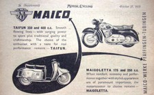 Original MAICO Motor Cycle & MAICOLETTA Scooter ADVERT : Vintage 1955 Print AD