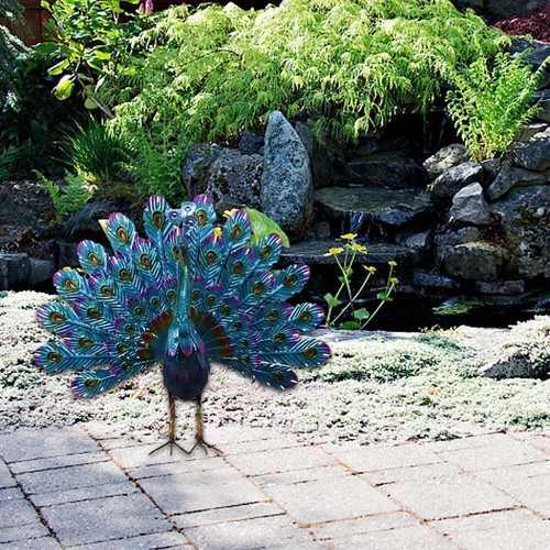 Peacock statue garden decor - peacock,