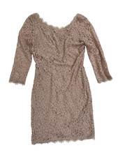 Diane von Furstenberg Women's Cream Lace Dress Size UK 12