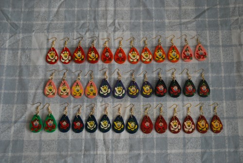 37mm wooden drop earrings - 37mm,