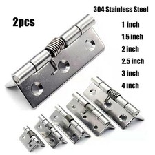 2pcs Self Closing Stainless Steel Spring Door Hinge Hardware 1/1.5/2/2.5/3/4Inch