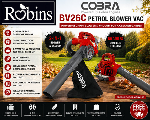 Cobra bv26c petrol - cobra, blower/vac