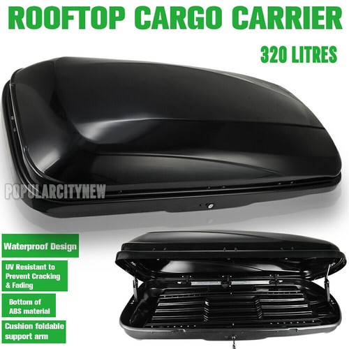 Car roof box gloss black - black, 320l