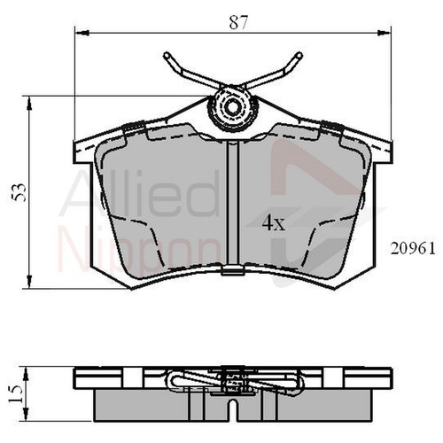 Brake pads set for - brake, vw