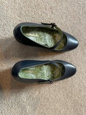 Moshulu biambi teal leather mary Jane 2.5 inch block heel bar shoe EU 39 UK 6