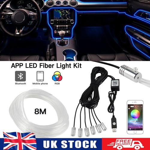Led fiber optic neon lights - 8m,