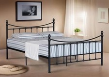 4FT SMALL 4FT6 DOUBLE 5FT KING SIZE METAL BED FRAME BEDSTEAD & MATTRESS