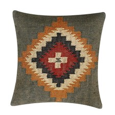 Heavy Handmade 18x18" Jute Kilim Cushion Cover Indian Vintage Pillow 18x18