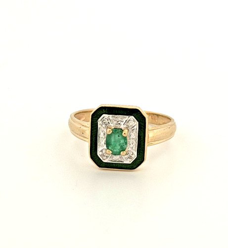 Emerald and diamond art deco - and,
