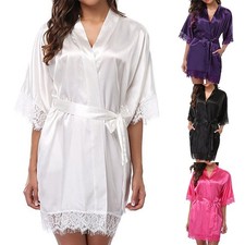Satin Silk Lace Robe Bride