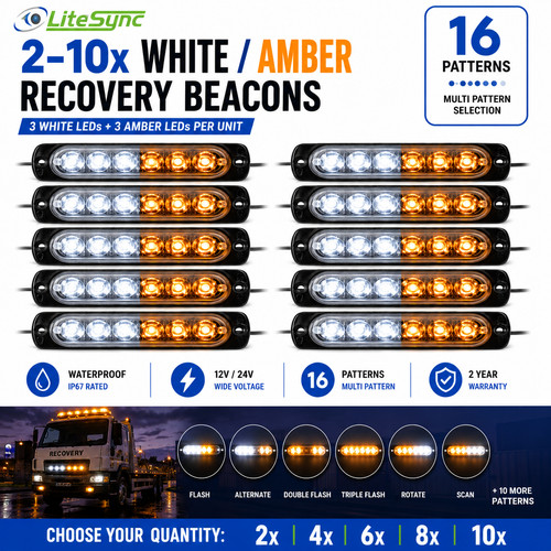 12v 24v amber white hazard - 12v,