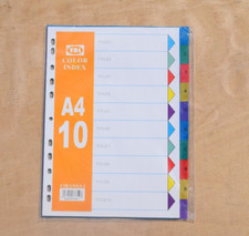 1-10 Tabbed A4 Plastic Index