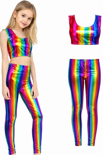 Kids rainbow metallic - kids, crop