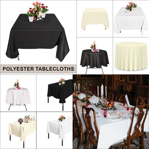 Polyester tablecloth white - polyester,